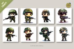 Little Cartoon soldier. TShirt Sticker. Product Image 3