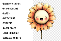 Cartoon Sunflower Summer Clipart Product Image 2