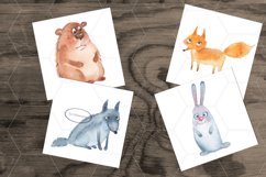 Forest animals. Watercolor PNG clipart Product Image 2