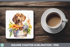 GorgeousCartoon Watercolor Square Coaster design.
