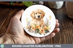 GorgeousCartoon Watercolor Round Coaster design.