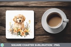 GorgeousCartoon Watercolor Square Coaster design.