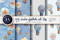 Lightbulbs Filled with Tiny Fish Seamless Digital Paper Product Image 1