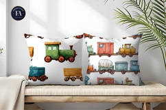 Train Wagons Seamless Craft Background Digital Paper Product Image 2