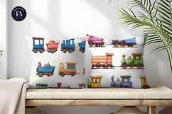 Train Wagons Seamless Craft Background Digital Paper Product Image 2