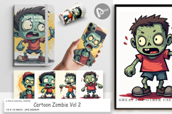 Cartoon Zombie Digital Paper Product Image 1