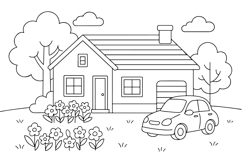 9-Page Coloring Set Temple, Beach, Homes &amp; Classroom Product Image 6