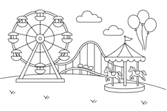 9-Page Coloring Set Temple, Beach, Homes &amp; Classroom Product Image 8