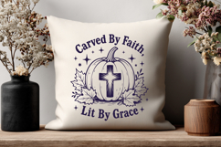 Carved By Faith Lit By Grace SVG, Christian Pumpkin PNG Product Image 3