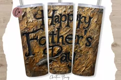 Carved Happy Fathers Day Tumbler Wrap PNG Product Image 1