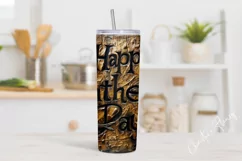 Carved Happy Fathers Day Tumbler Wrap PNG Product Image 2