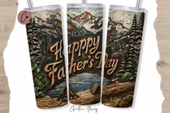Carved Camping Fathers Day Tumbler Wrap PNG Product Image 1