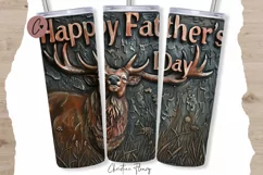 Carved Stag Fathers Day Tumbler Wrap PNG Product Image 1