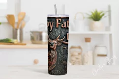 Carved Stag Fathers Day Tumbler Wrap PNG Product Image 2