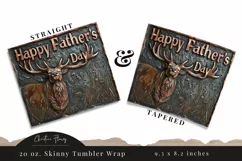 Carved Stag Fathers Day Tumbler Wrap PNG Product Image 3