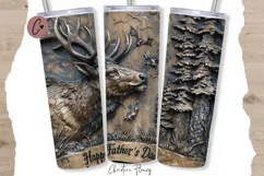Carved Hunting Fathers Day Tumbler Wrap PNG Product Image 1