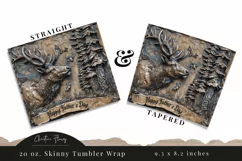 Carved Hunting Fathers Day Tumbler Wrap PNG Product Image 3