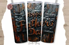 Carved Happy Fathers Day Tumbler Wrap PNG Product Image 1