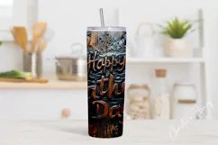 Carved Happy Fathers Day Tumbler Wrap PNG Product Image 2