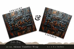 Carved Happy Fathers Day Tumbler Wrap PNG Product Image 3