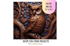 Carved Owl 3D Tumbler Sublimation Design  3d Tumbler Wrap