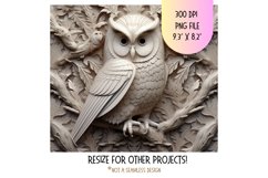 Carved Owl 3D Tumbler Sublimation Design | White 3d Tumbler 