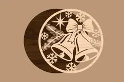 Carved Wooden Christmas Bell Ornament Product Image 2