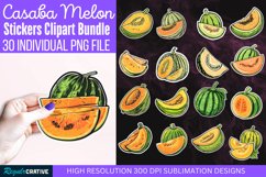Casaba Melon Stickers Clipart Bundle, Printable Stickers Product Image 1