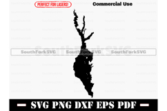 Cascade Lake Idaho Map Silhouette SVG PNG DX EPS PDF Product Image 1