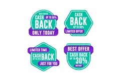 Cash back badge label promotion purpple green color, Eps10 Product Image 1