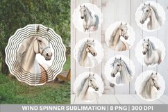 Caspian Horse Watercolor Wind Spinner | Sublimation Spinner Product Image 1