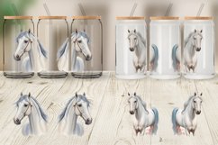 Caspian Horse Watercolor Glass Can Wraps Product Image 3