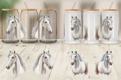 Caspian Horse Watercolor Glass Can Wraps Product Image 5