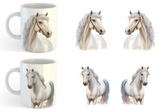 Caspian Horse Watercolor | Mug sublimation design Product Image 6