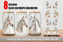 Caspian Horse Watercolor Glass Can Wraps Product Image 1