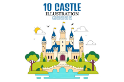 10 Castle Vector Illustration Product Image 1