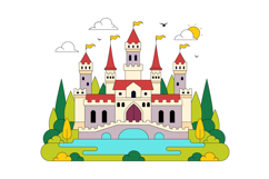 10 Castle Vector Illustration Product Image 4