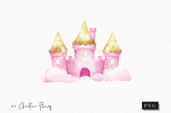 Pink Watercolor Castle - Tooth Fairy PNG Product Image 1