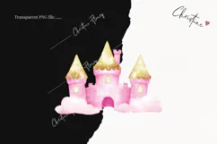 Pink Watercolor Castle - Tooth Fairy PNG Product Image 2