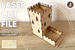 Castle Dice Tower - laser cut plan, SVG DXF files for CNC Product Image 2