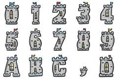 Castle Letters Font Doodle Lettering Medieval Cartoon ABC Product Image 2