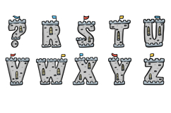 Castle Letters Font Doodle Lettering Medieval Cartoon ABC Product Image 4