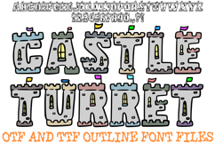 Castle Turret Font Doodle Lettering Medieval Cartoon ABC OTF by Squeeb Creative