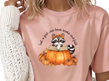 Just a Girl Who Loves Books and Fall png file, Fall raccoon Product Image 2