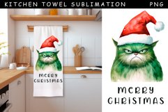 Christmas Grinch Cat Kitchen Towel Product Image 1