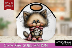 Cat Valentine Lunch Bag Whimsical Animal Lunch Bug PNG Product Image 1