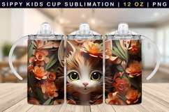 3d Cat Sippy Cup Sublimation 12 Oz Product Image 1