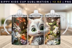 3d Cat Sippy Cup Sublimation 12 Oz Product Image 1