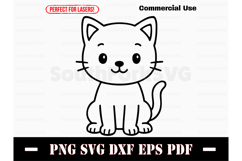 Cute Baby Kitty Cat Doodle Design SVG PNG DXF EPS PDF Product Image 1