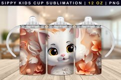 3d Cat Sippy Cup Sublimation 12 Oz Product Image 1